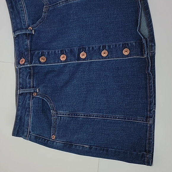 American Eagle Hi-Rise A-Line Button Front Jean Skirt/ 10. - Picture 5 of 6